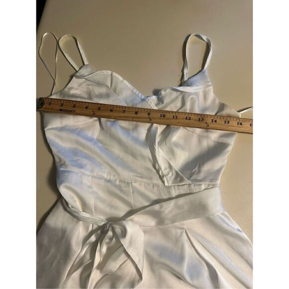 Altard State Womens White Extra Wide Leg Jumpsuit Waist Tie Half Lining Sz Small - Picture 10 of 15